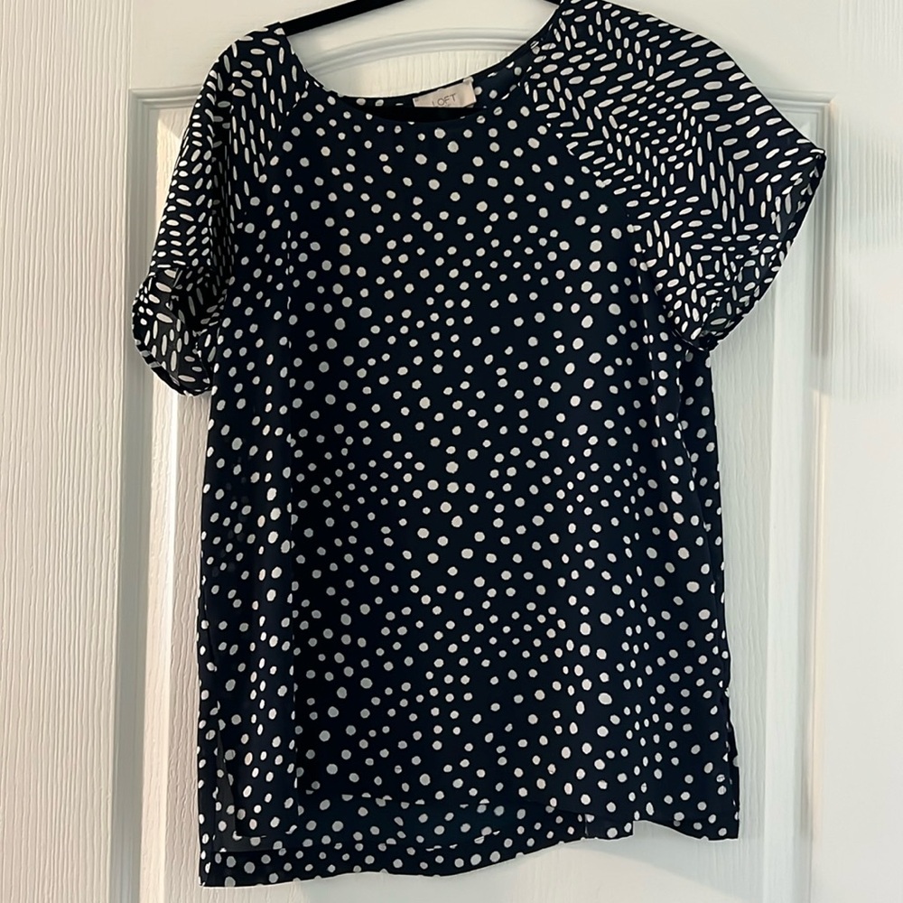 Loft navy and white shirt